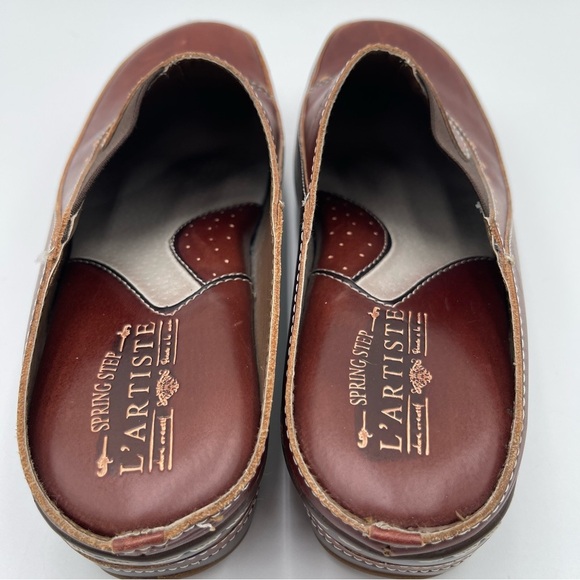 L'Artiste Spring Step Chino Shoes Women's 40/ 9 Brown Wedge Mule Clogs - Picture 9 of 14